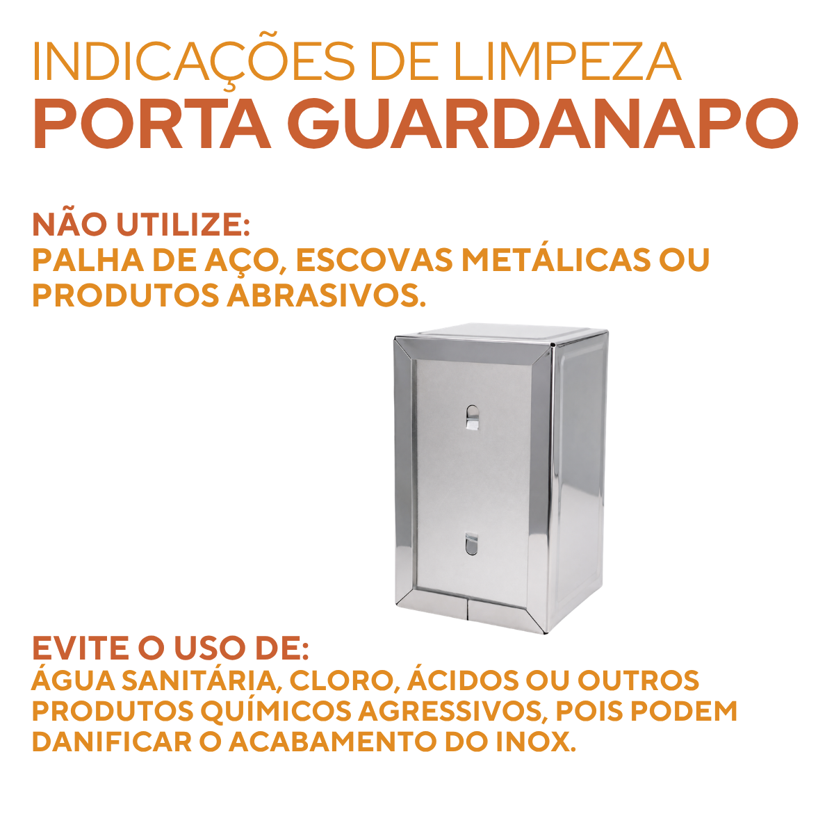 Porta Guardanapo Mesa Aço Inox