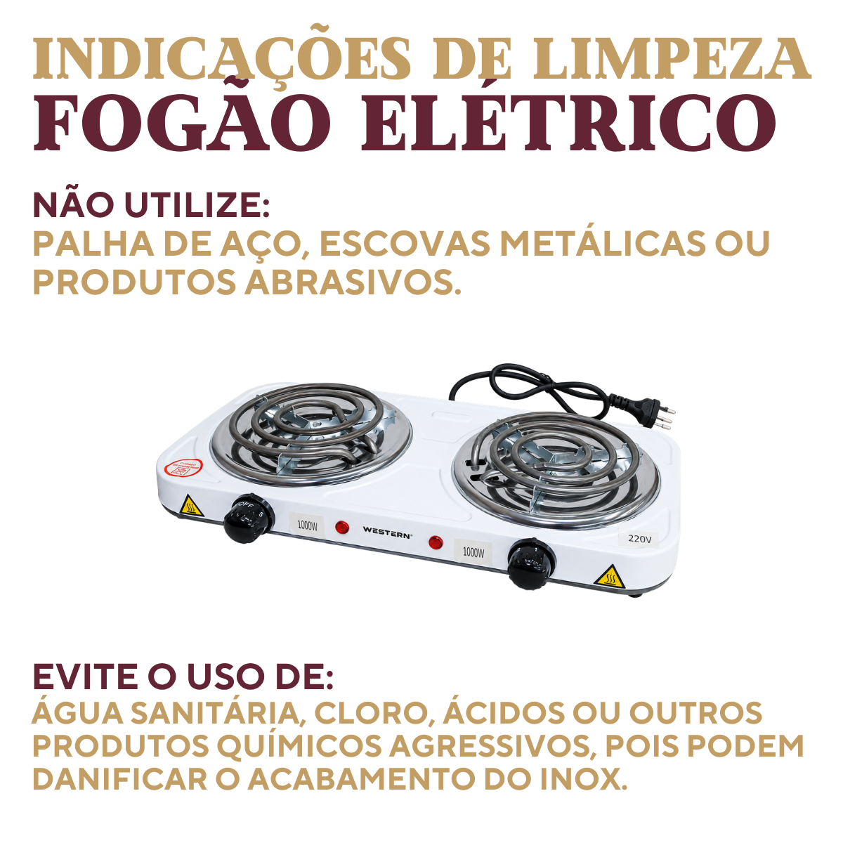 Fogão Elétrico Camping 2 Bocas 220V