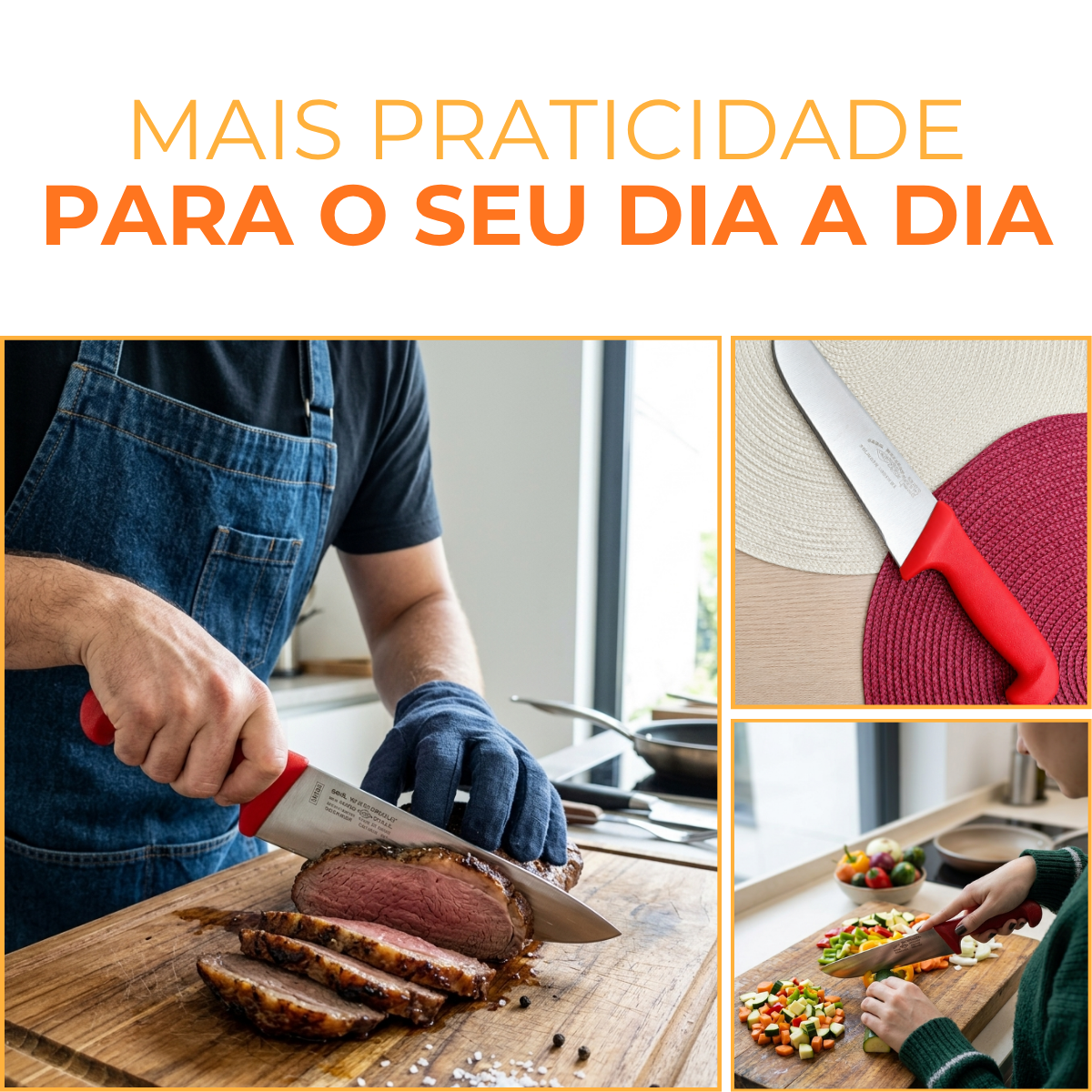 Faca Cheff 8° Cabo Vermelho