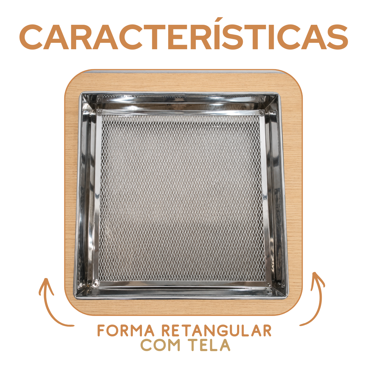 Forma quadrada com tela 30cm escorredor de fritura