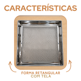 Forma quadrada com tela 30cm escorredor de fritura