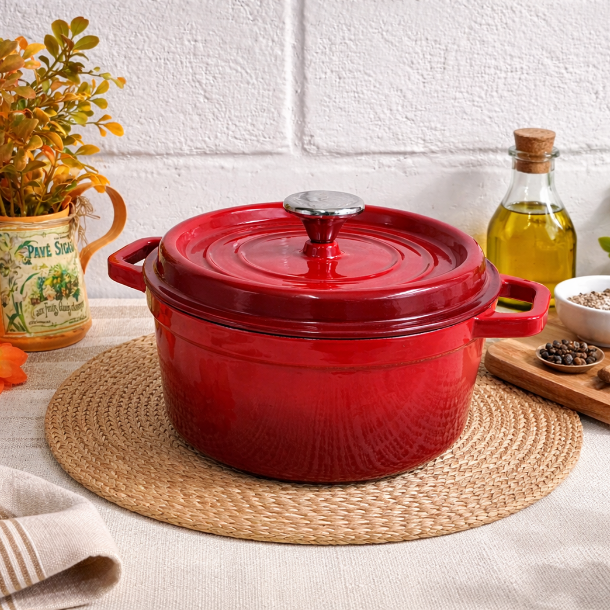 Panela Francesa Ferro Fundido 26 - Vermelha