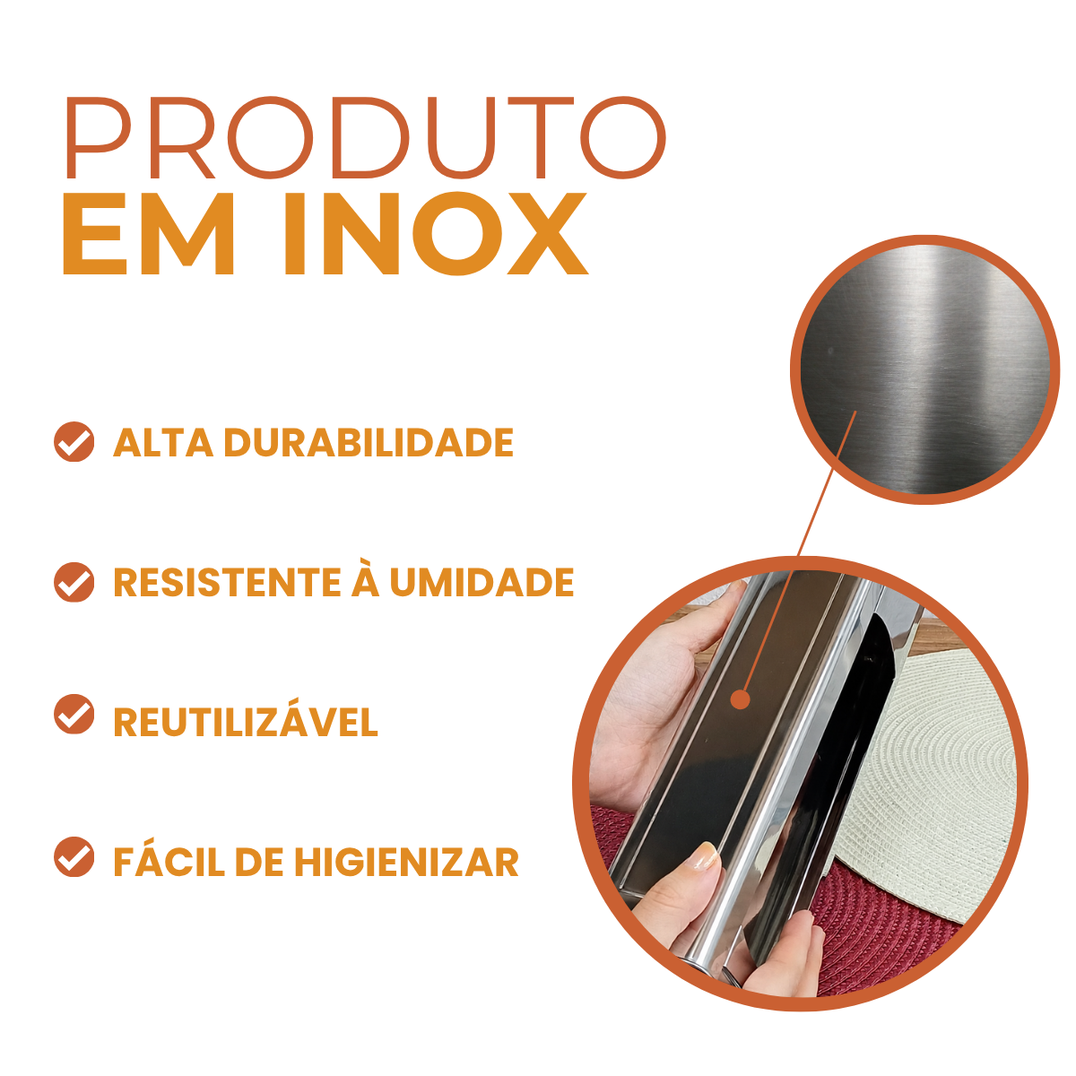 Porta Canudos Aço Inox