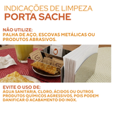 Porta Sachê e Guardanapo em Aço inox Servir