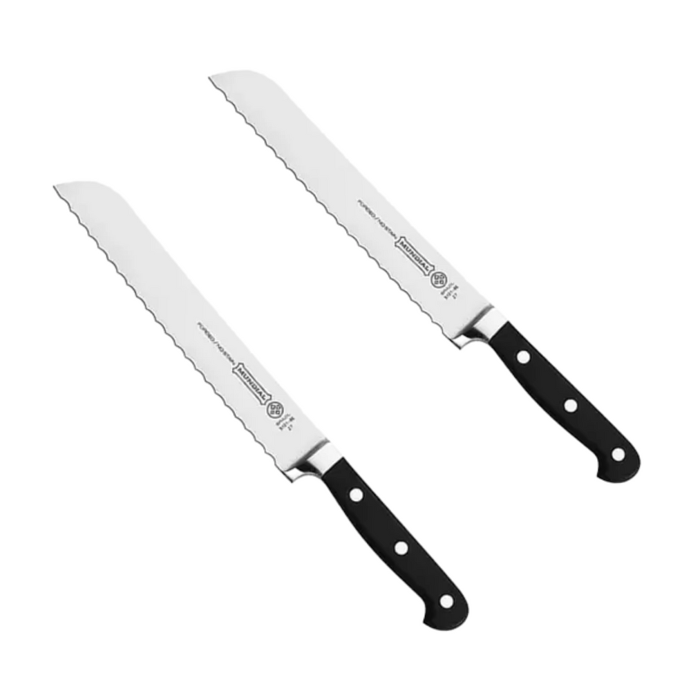 Faca Pão Preta Premium 8´´ Mundial Hercules