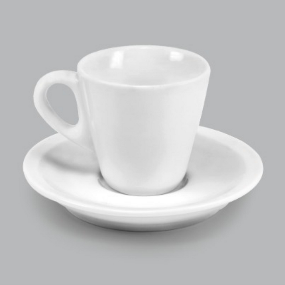 Xicara C/ Pires Pirâmide 70ml em Porcelana BelaVista