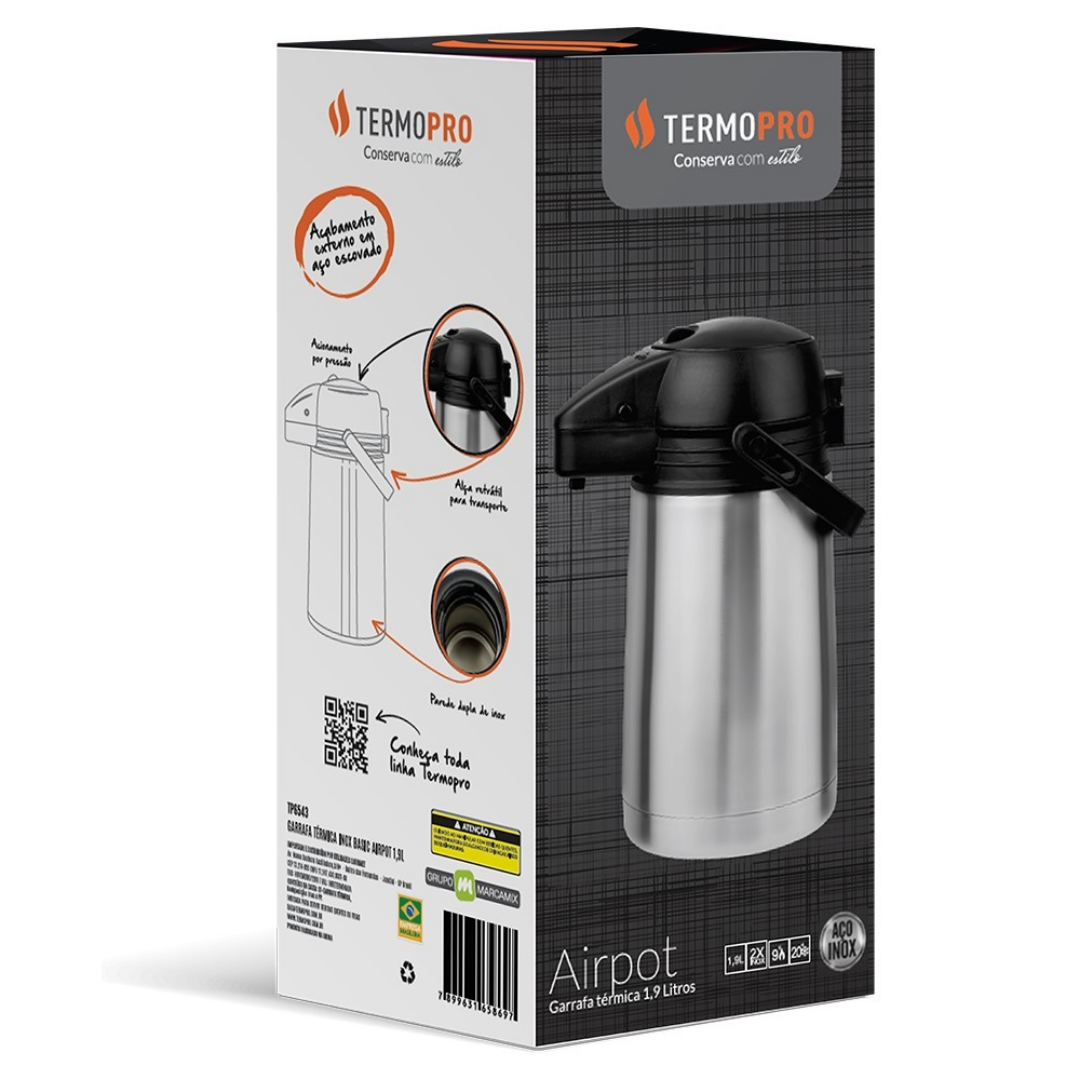 Garrafa Térmica em Inox 1L Airpot TermoPro