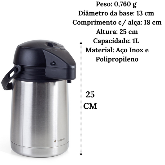 Garrafa Térmica em Inox 1L Airpot