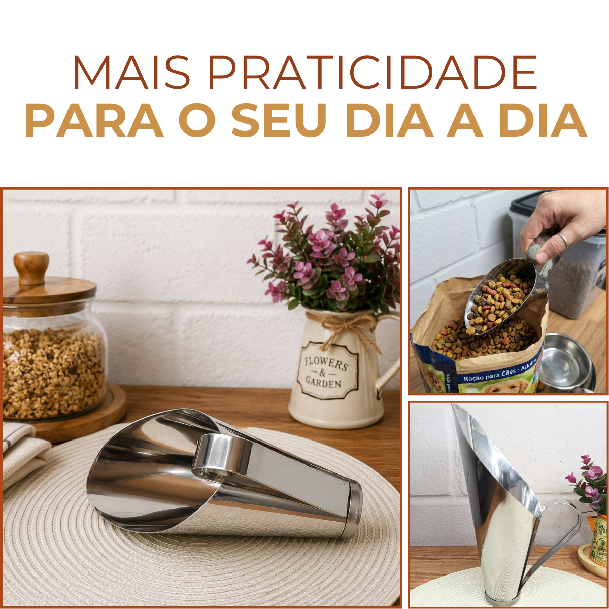 Concha de Cereais Aço Inox 1kg