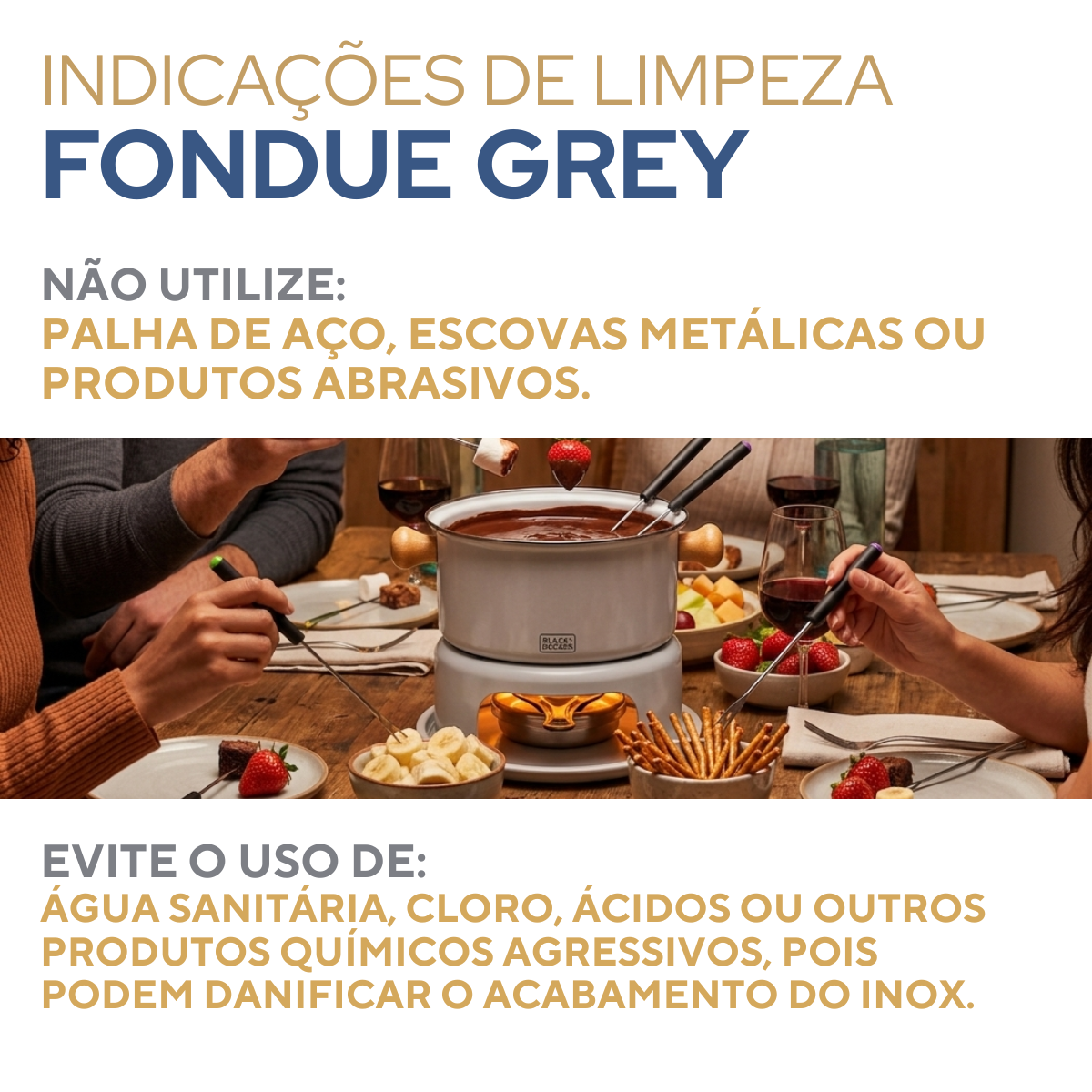 Conjunto Fondue 10 Peças Cinza