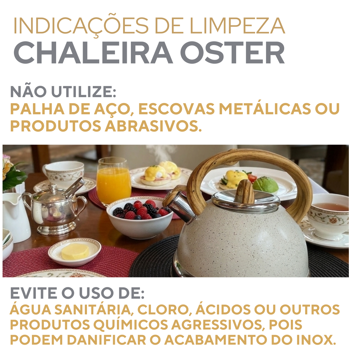 Chaleira Com Apito Cinza 3 Litros