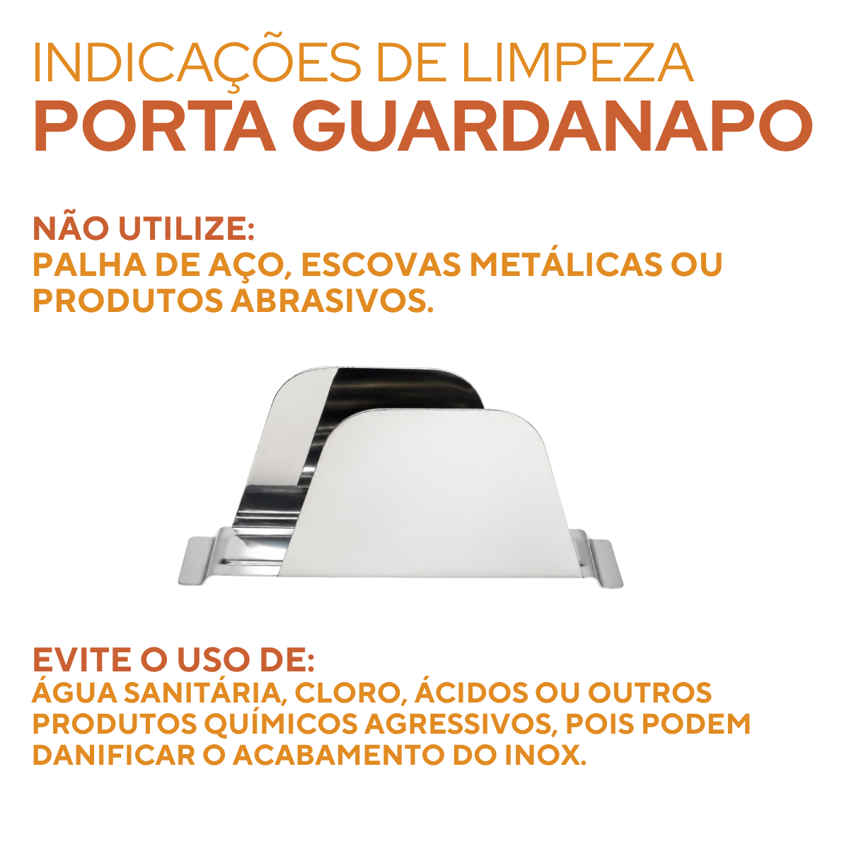 Porta Guardanapo Mesa Aço Inox