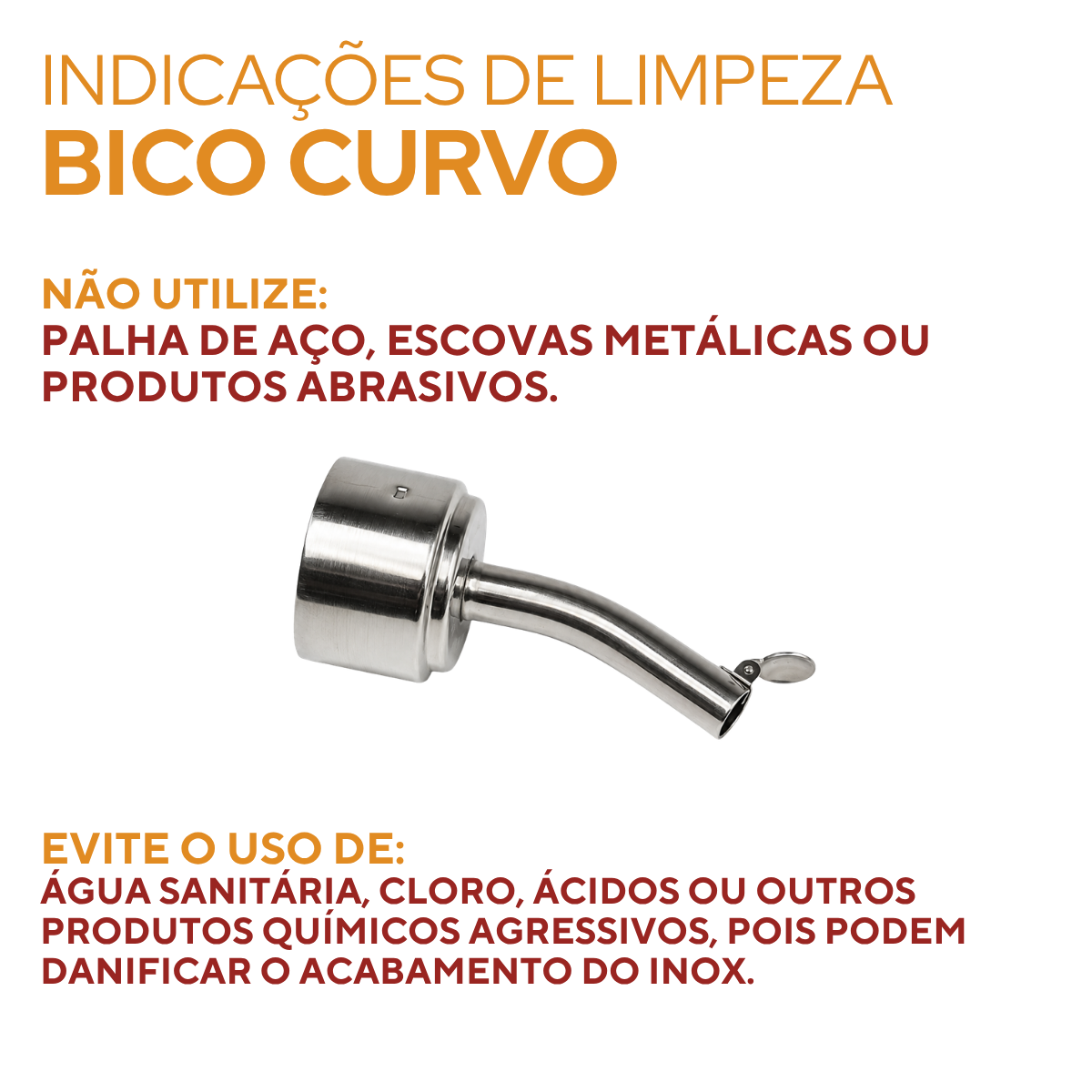Bico Galheteiro Curvo Aço Inox