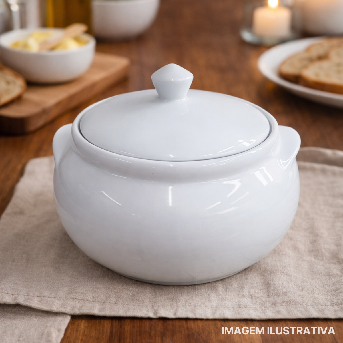 Cumbuca Grande C/ Tampa 2,5L em Porcelana