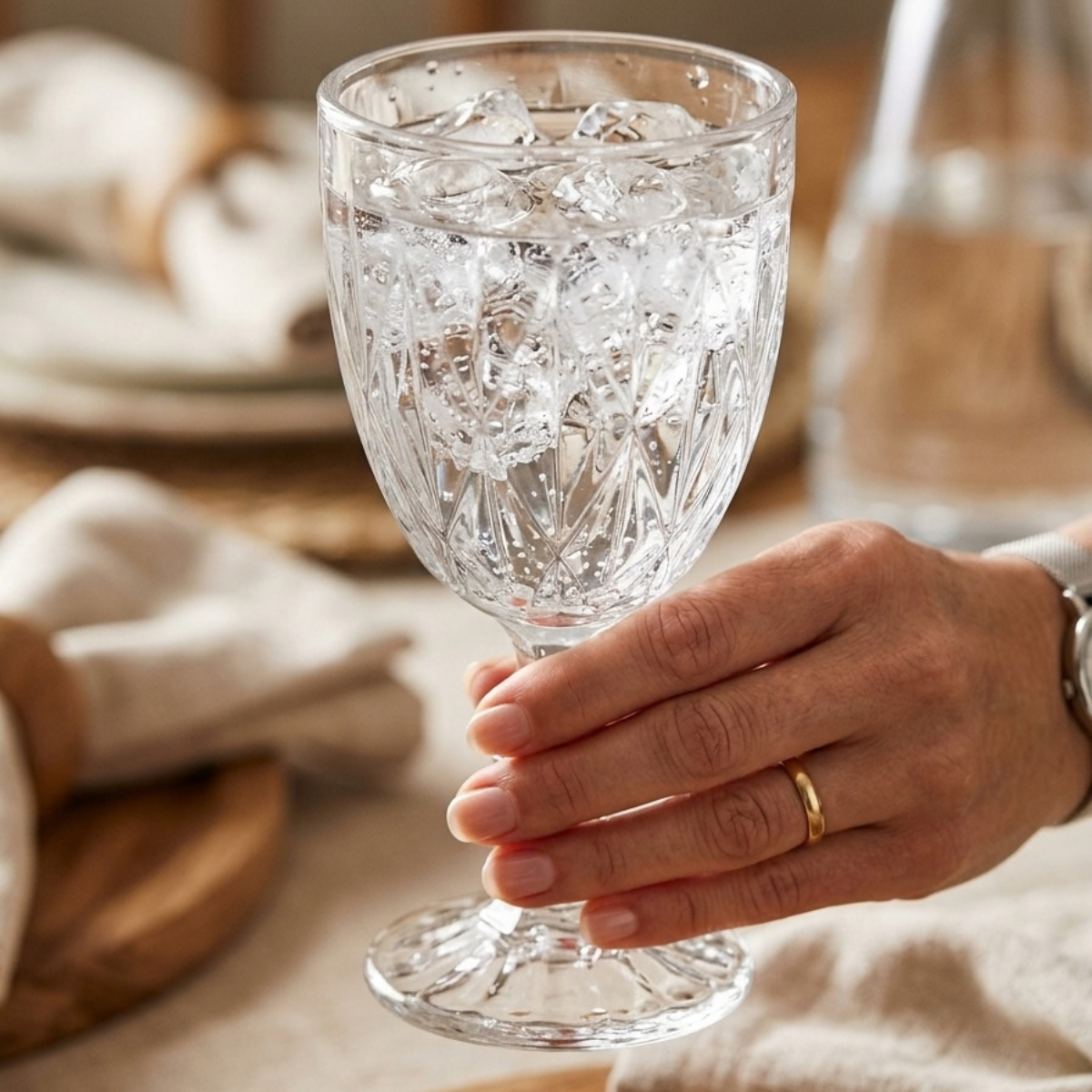 Taça Vidro Transparente Diamond 325ml