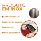 Porta Sachê e Guardanapo em Aço inox Servir