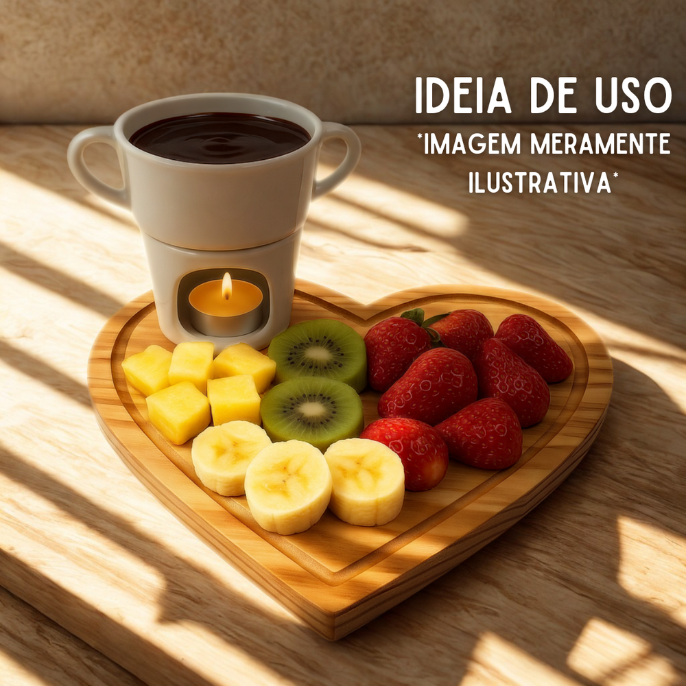 Fondue com Tabua Coração - A Gourmet