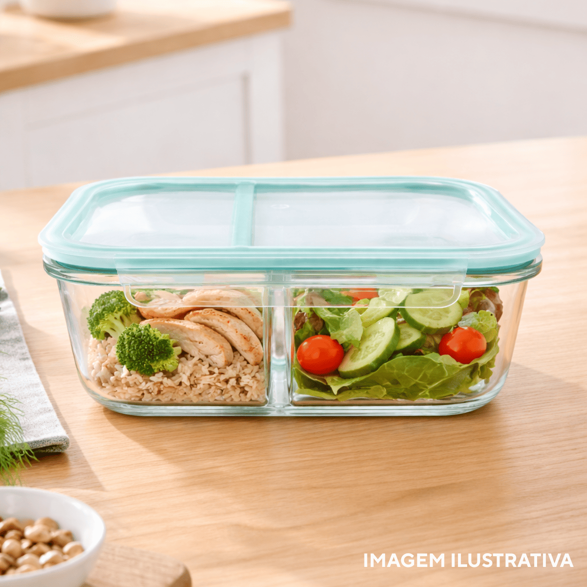 POTE HERMETICO VIDRO 2 DIVISORIAS