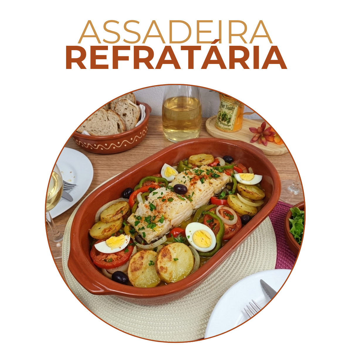 Assadeira Oval Cerâmica 3,8L