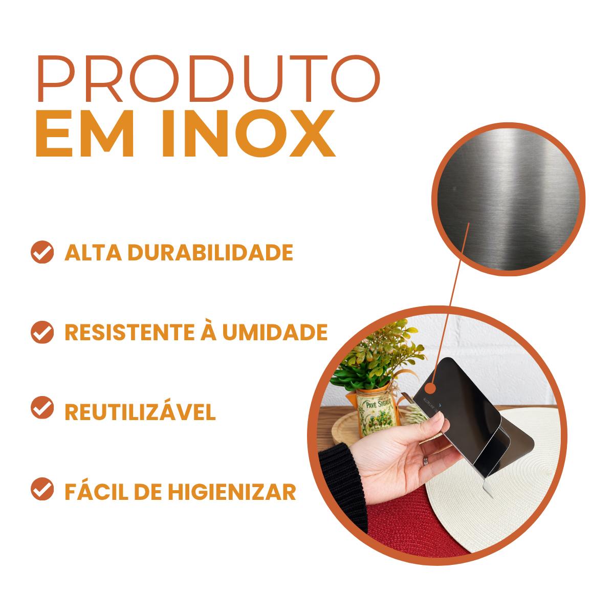Porta Guardanapo de Aço Inox