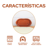 Assadeira Oval Cerâmica 400ml