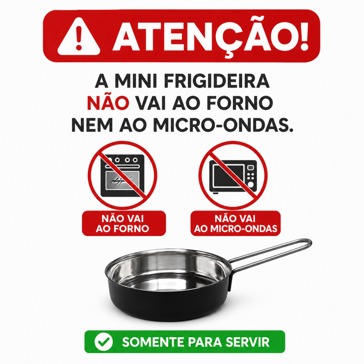 Mini Frigideira 280ml Aço Inox