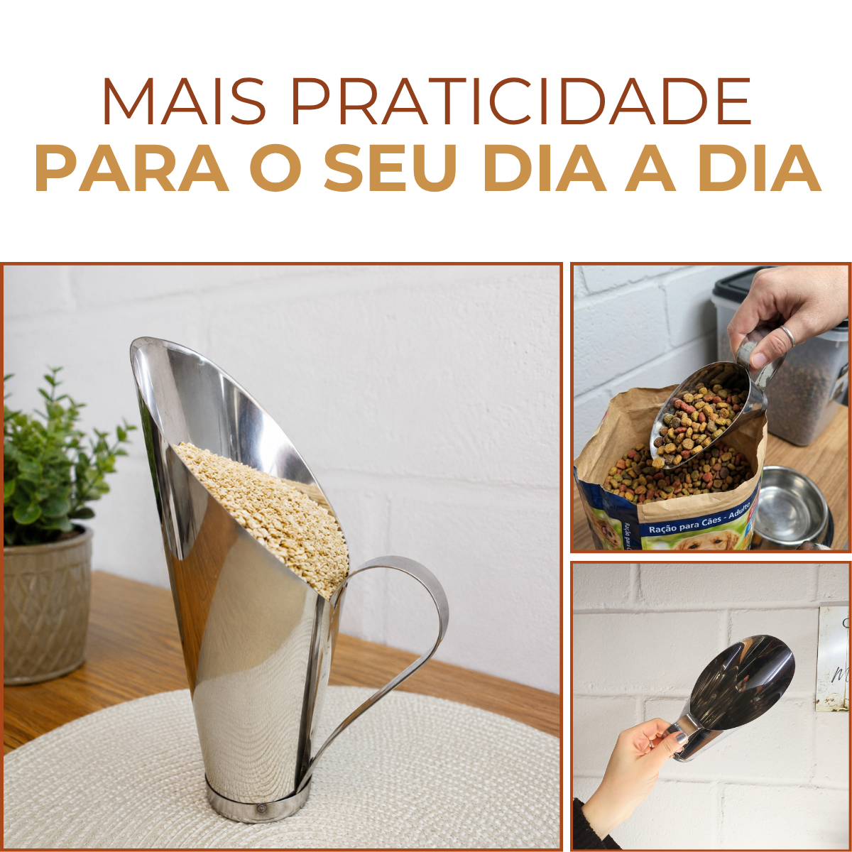 Concha de Cereais Aço Inox 500g