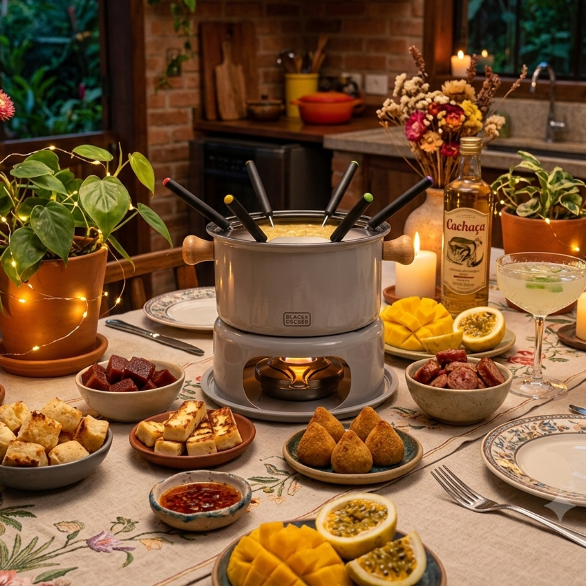 Conjunto Fondue 10 Peças Cinza