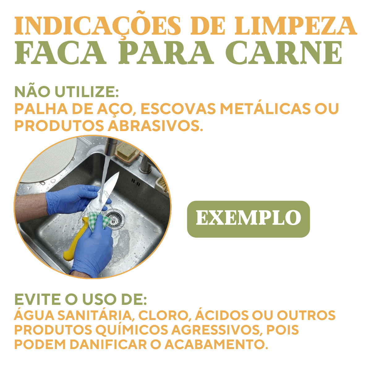 Faca Cheff Cabo Branco 10°