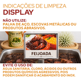 Identificação Display Bandeja Aço Inox
