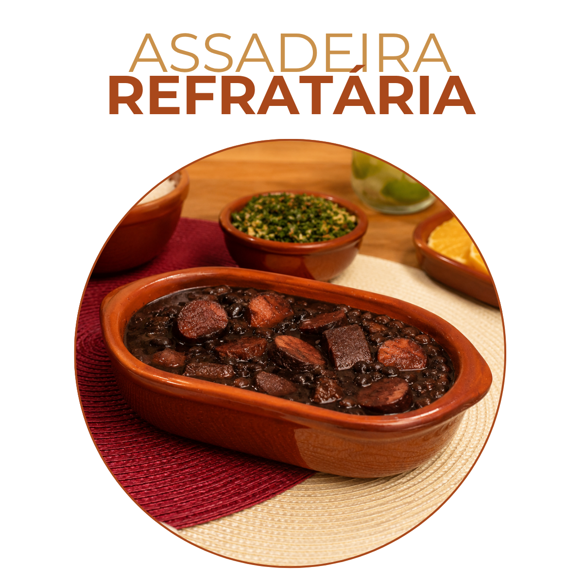 Assadeira Oval Cerâmica 1L