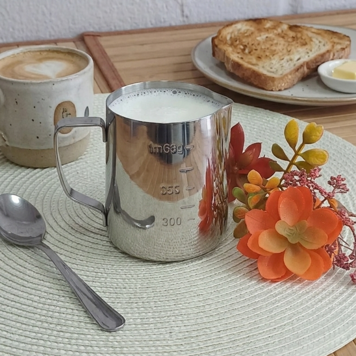 Leiteira Com Medida Aço Inox 350ml