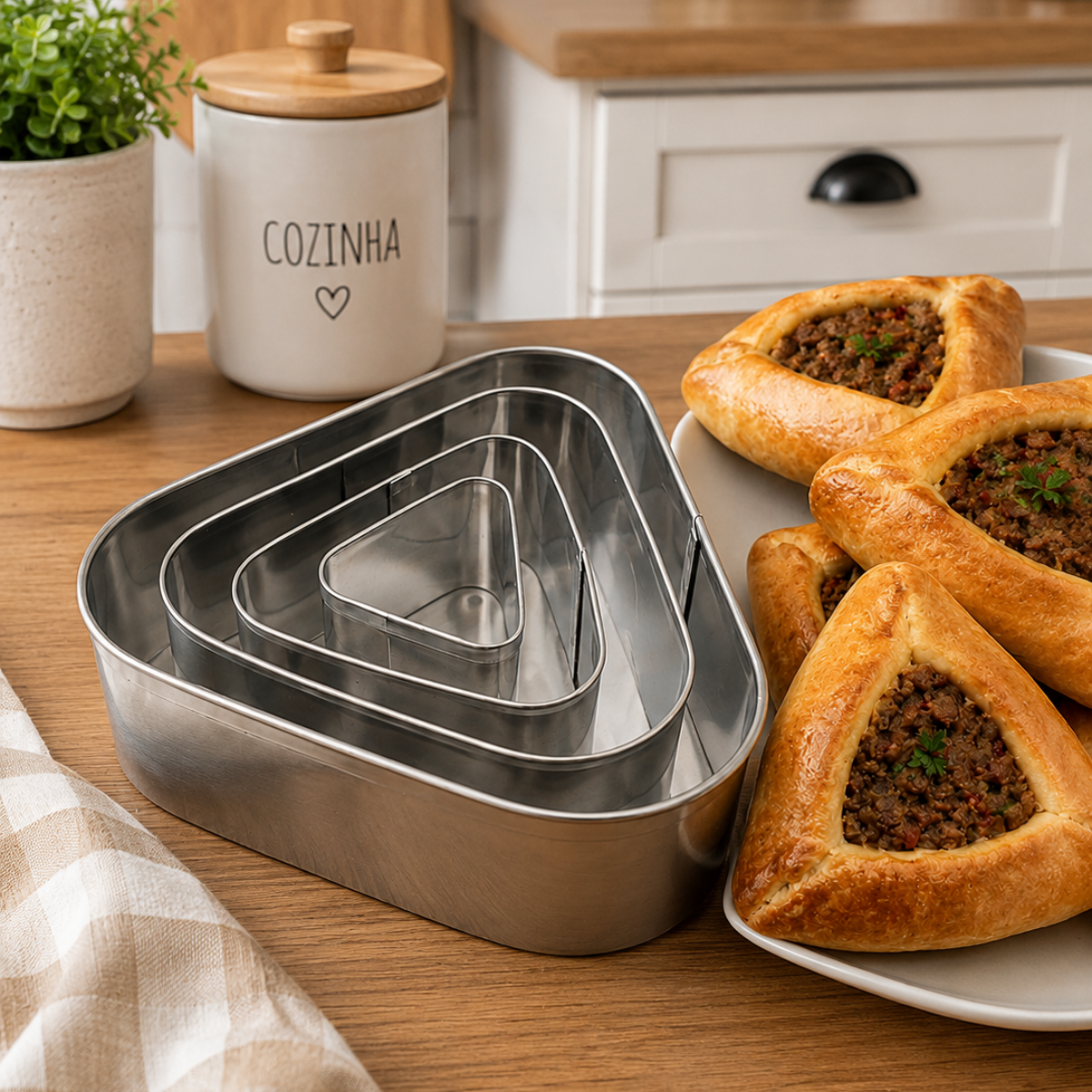 Jogo Cortador Esfirra Aço Inox 4 Peças