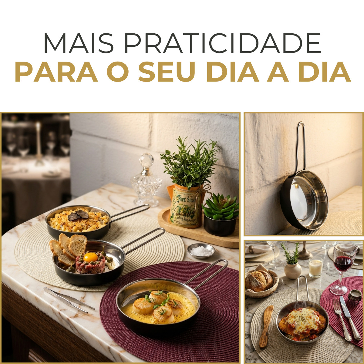 Mini Frigideira 280ml Aço Inox