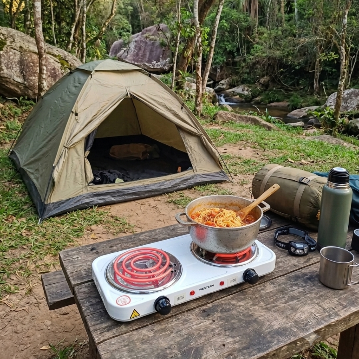 Fogão Elétrico Camping 2 Bocas 220V