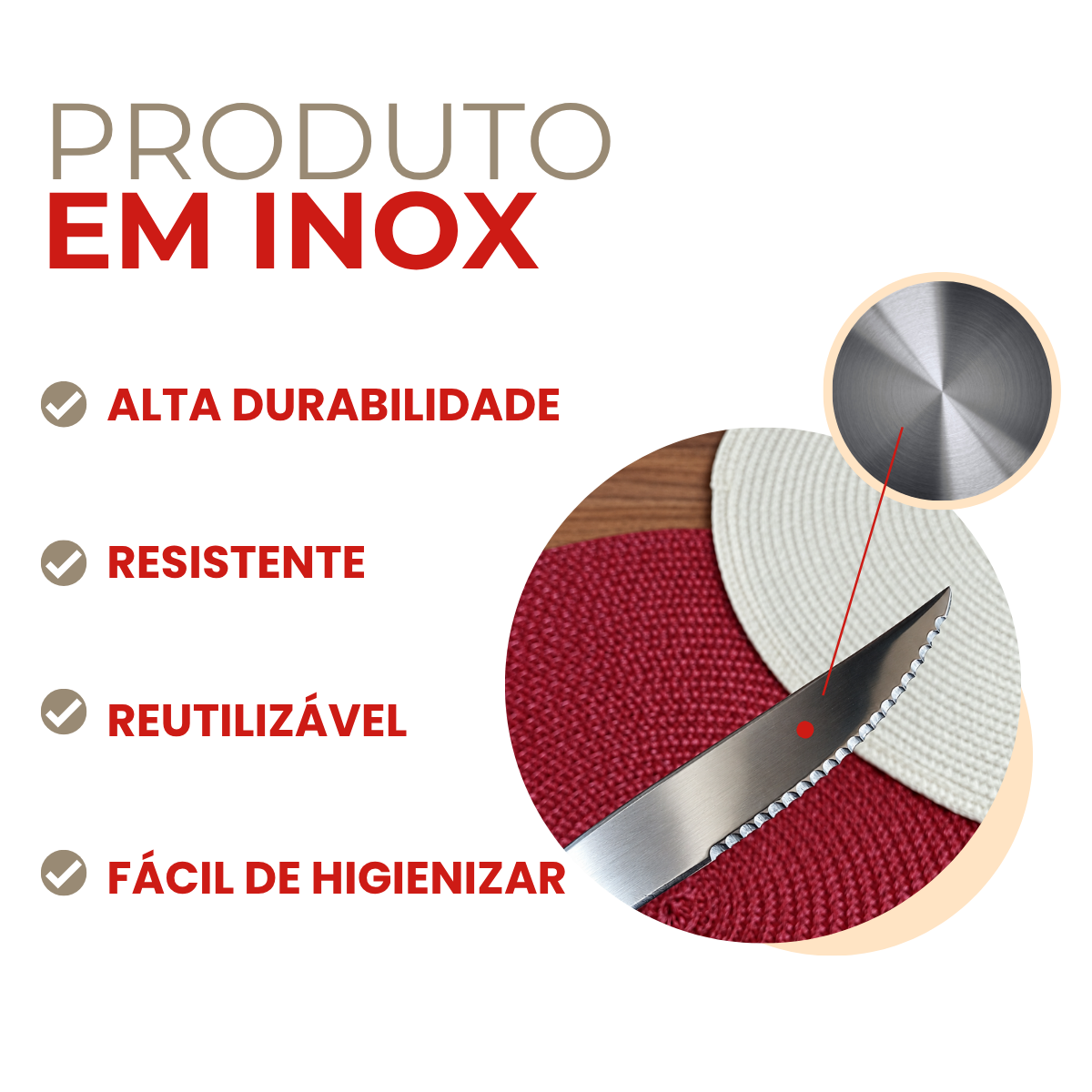 Faca Churrasco Novara Aço Inox