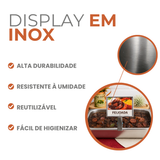 Identificação Display Bandeja Aço Inox