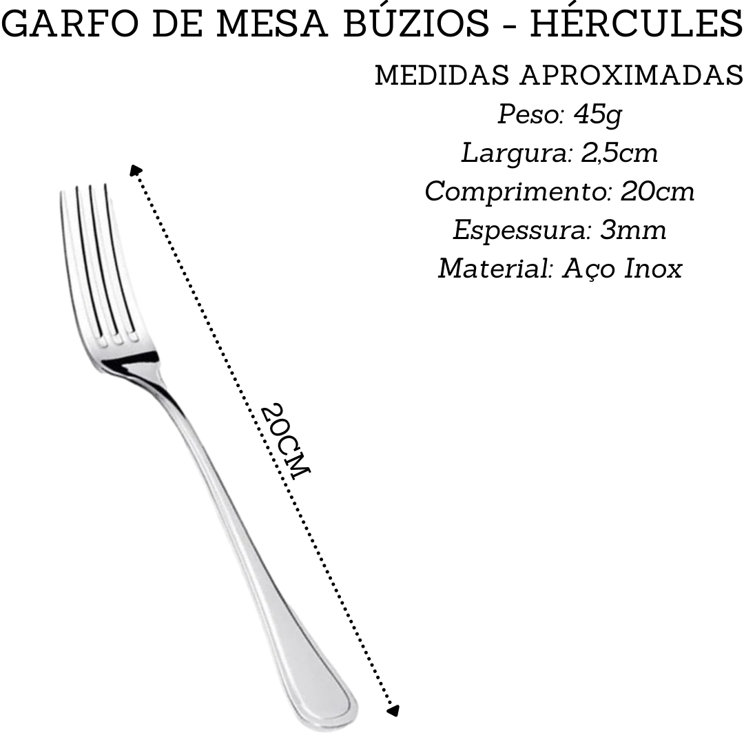 Garfo de Mesa Buzios Hercules Hercules