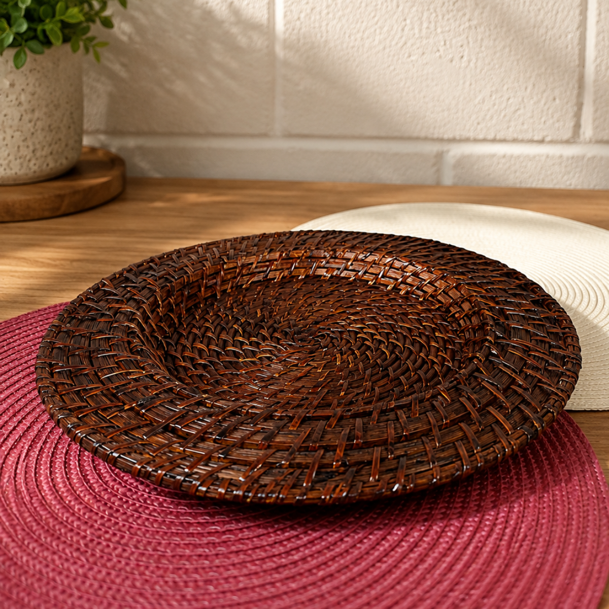 Sousplat Escuro Rattan 32cm