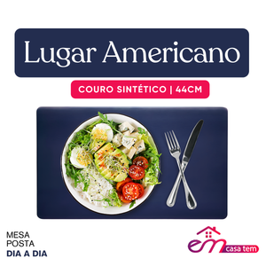 Lugar Americano Azul Couro Sintético - A Gourmet