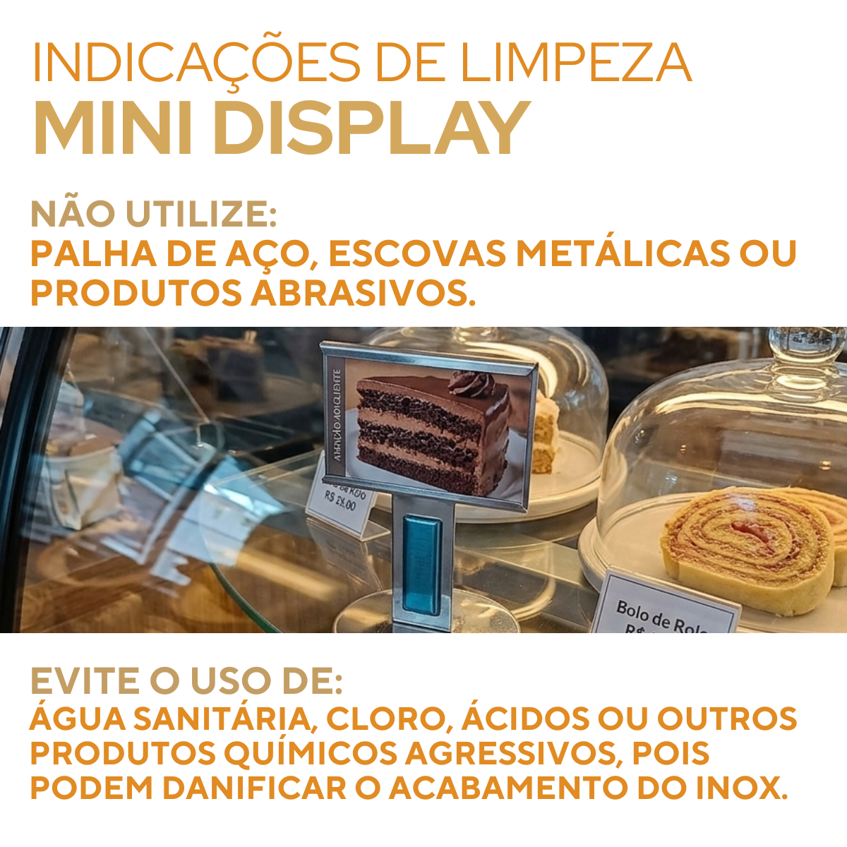 Display de Mesa Aço Inox