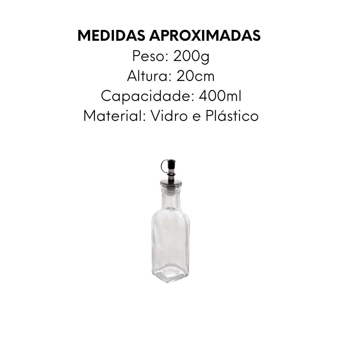 Garrafa Azeite/Vinagre Vidro - A Gourmet