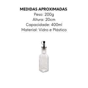 Garrafa Azeite/Vinagre Vidro - A Gourmet