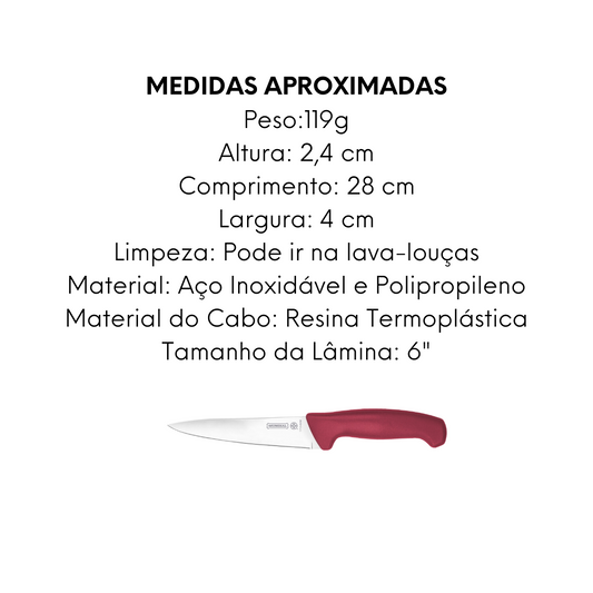 Faca Carne Element Vermelha 28cm