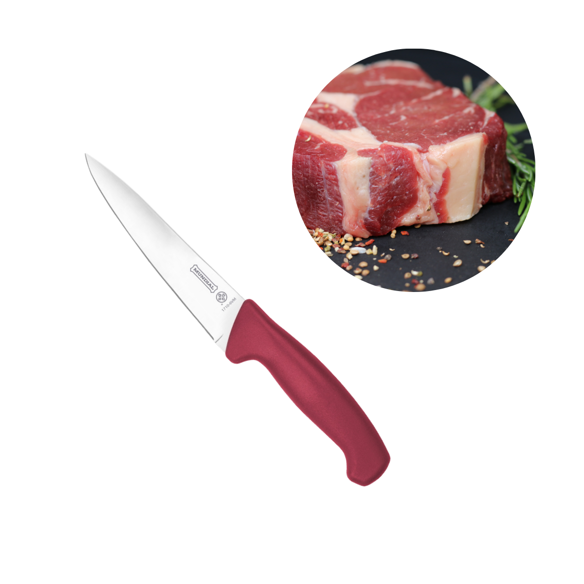 Faca Carne Element Vermelha 28cm - A Gourmet