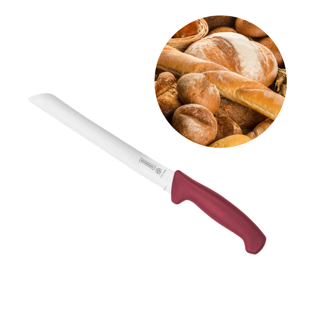 Faca de Pão Serrilhada Mundial Vermelha - A Gourmet