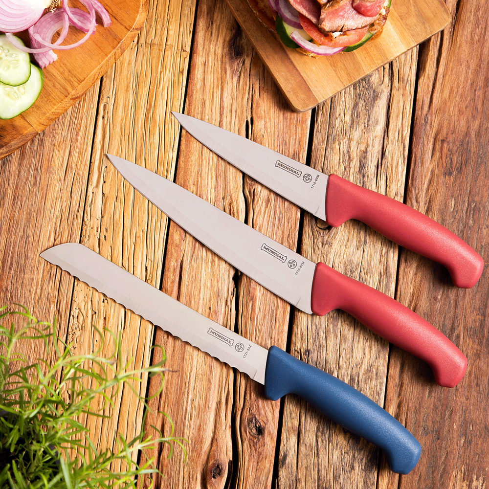 Faca de Legumes Mundial Element Vermelha - A Gourmet