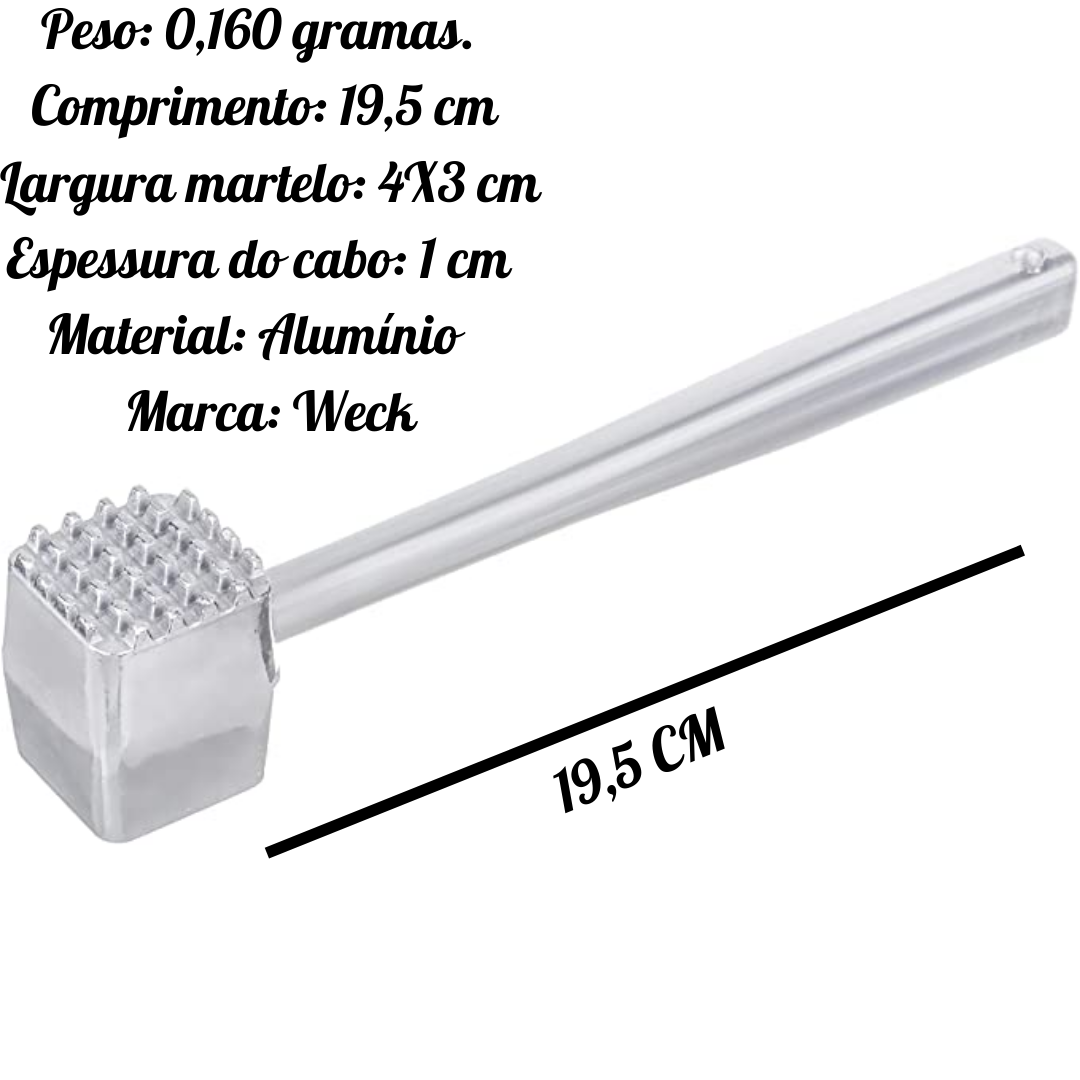 Martelo de Carne em Aluminio Polido 19,5 cm Weck