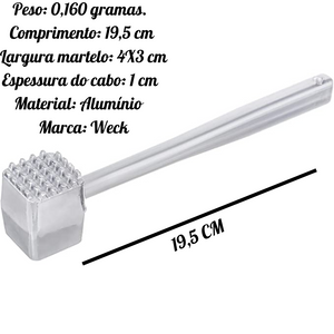 Martelo de Carne em Aluminio Polido 19,5 cm Weck