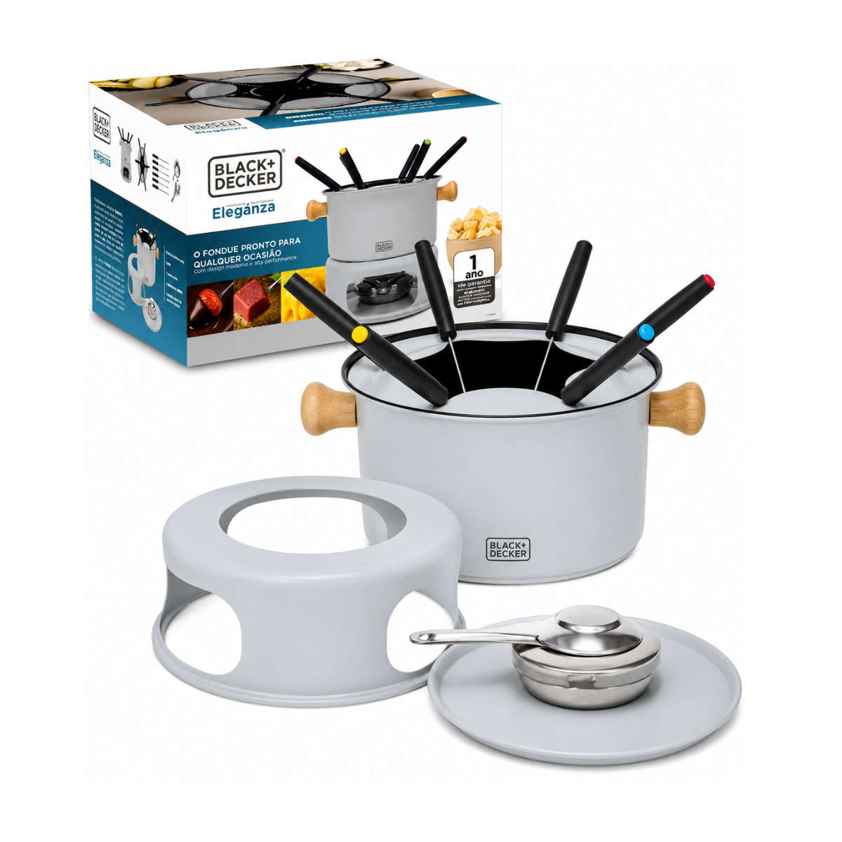 Conjunto Fondue 10 Peças Cinza
